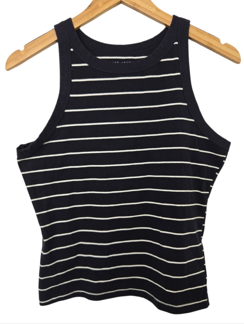 Free Assembly Navy & White Striped High Neck Tank Top Size Large L 12-14